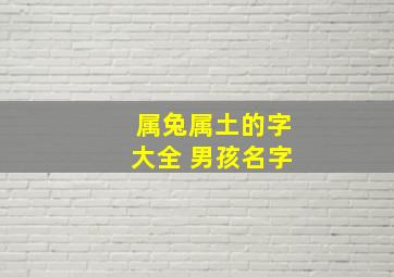 属兔属土的字大全 男孩名字